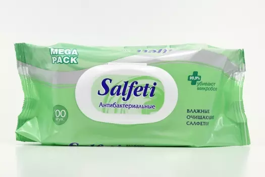 Салфетки Салфети влажн очищ антибактер, 100 шт