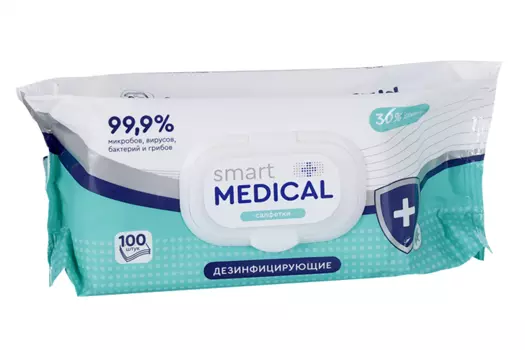 Салфетки Smart medical дезинфицирующие, 100 шт