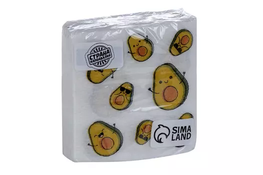 Салфетки Страна Карнавалия бумажные «Авокадо», однослойные, 24х24 см набор 20 шт