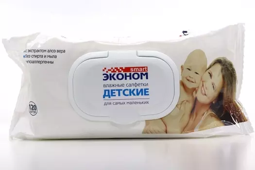 Салфетки влаж Эконом Смарт дет, 120 шт