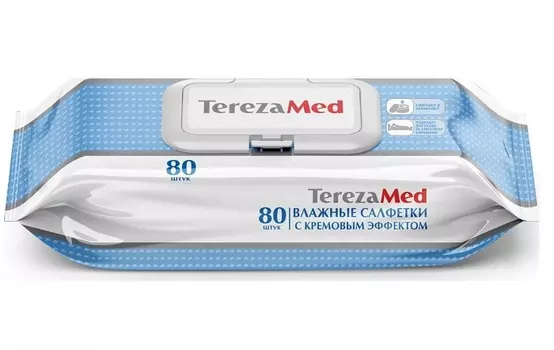 Салфетки влаж Tereza с крем эффект, 80 шт