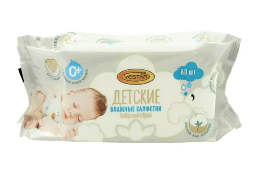 Салфетки влаж Вестар алоэ, 60 шт, без запаха