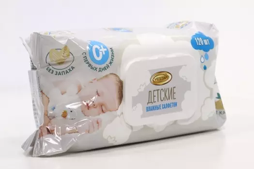 Салфетки влаж Вестар д/детей алоэ/календула, 120 шт