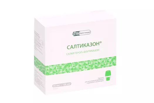 Салтиказон 50 мкг+100 мкг, 60 шт, порошок для ингаляций дозированный с устр д/ингаляций