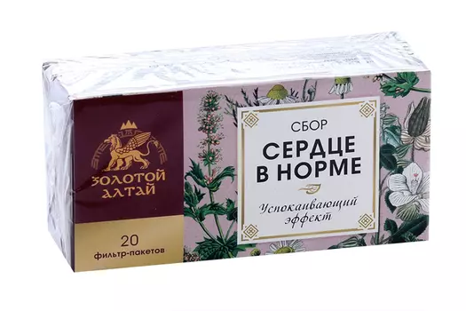 Сбор Золотой Алтай Сердце в норме, 1,5 г, 20 шт