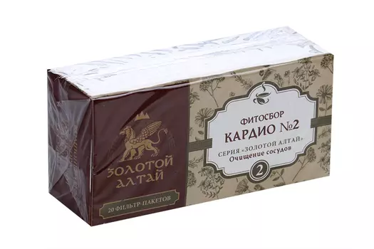 Кардио №2 Золотой Алтай очищение сосудов фитосбор, 1,5 г, 20 шт