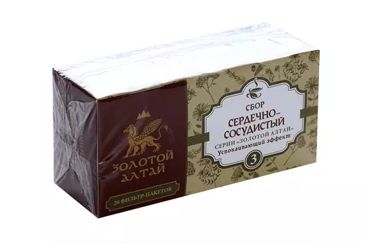 Кардио №3 Золотой Алтай успокаивающий эффект фитосбор, 1,5 г, 20 шт