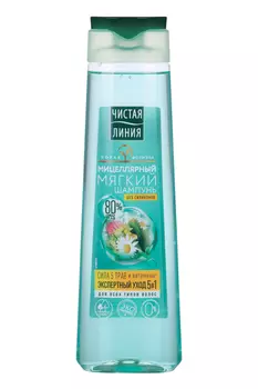 Шампунь Чистая Линия сила 5 трав Мицеллярный мягкий д/всех типов волос