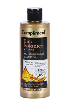 Шампунь Compliment 7 редких масел мицелл Реконст-я/пит-е д/повреж/секущ волос, 380 мл