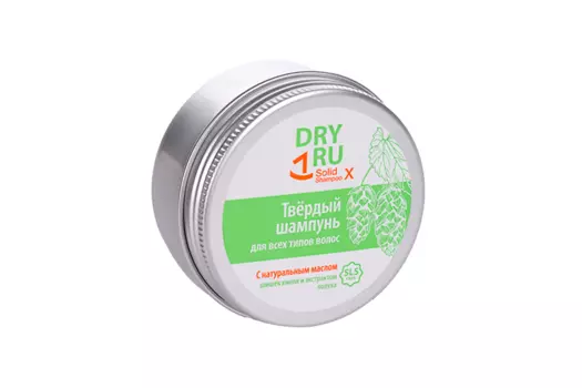 Шампунь ДрайРу твердый масло шишек/хмель/экстракт лопуха д/всех типов волос, 55 г