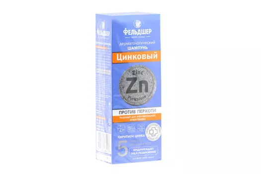 Шампунь ФЕЛЬДШЕР д/волос п/перхоти дерматологический цинковый лечебный, 180 мл