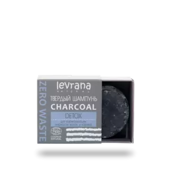 Шампунь Леврана Сharcoal твердый детокс д/нормализации жирности волос у корней, 50 г