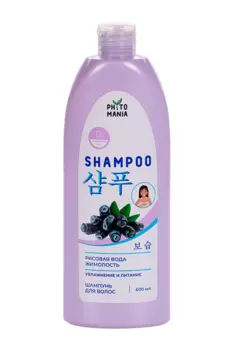 Шампунь PHYTOMANIA д/волос увлажняющий Рисовая вода+Жимолость, 600 мл