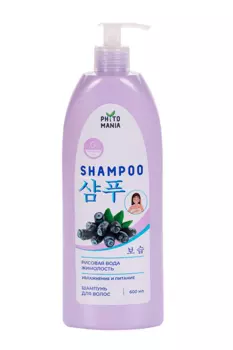 Шампунь PHYTOMANIA д/волос увлажняющий Рисовая вода+Жимолость, 600 мл, с дозатором