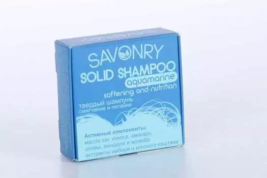 Шампунь SAVONRY д/волос твердый аквамарин 75 г