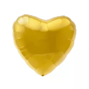 Шар AGURA фольгированный сердце, цвет золотой