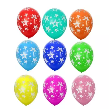 Шар BELBAL латексный «Большие звезды», пастель, набор 50 шт, цвета микс