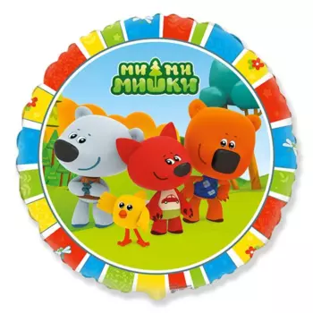 Шар Flexmetal фольгированный Ми-Ми-Мишки круг 5 шт