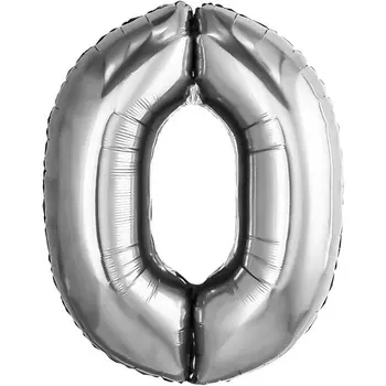 Шар фольгированный LETI «Цифра 0», серебро