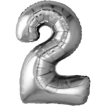 Шар фольгированный LETI «Цифра 2», серебро