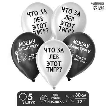 Шар латексный Страна Карнавалия Моему защитнику , набор 5 шт