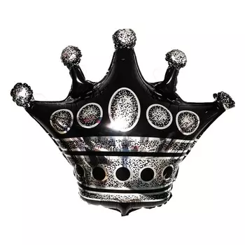 Шар Страна Карнавалия фольгированный «Черная корона» 5 шт