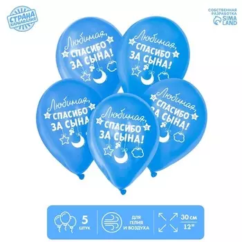 Шар воздушный Страна Карнавалия «Спасибо за сына», набор 5 шт