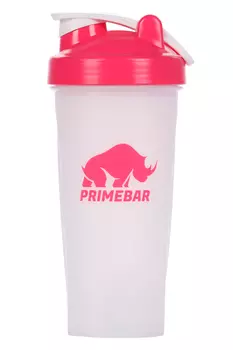 Шейкер PrimeBar с венчиком розово-белый 600 мл