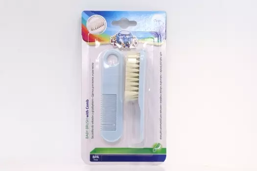 Щетка Canpol babies натуральная мягкая с гребнем 0+ серая