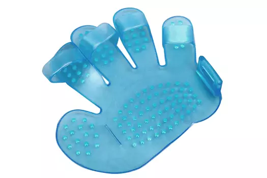 Щетка массажная резиновая на руку, голубая