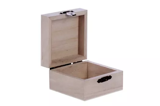 Шкатулка д/росписи "Квадрат" 8х8х5 см микс