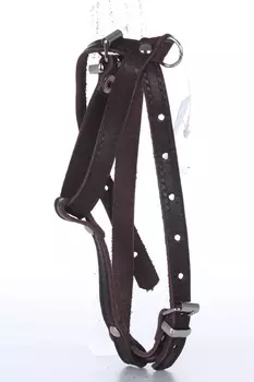 Шлейка кожаная для кошек и маленьких собак,ОШ19-30 см,ОГ 25-37 см,1.2 см, микс видов, цветов