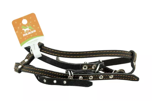 Шлейка кожаная "Прогулочная", 1,5 см, ОШ35-50 см, ОГ 60-68 см, микс цветов