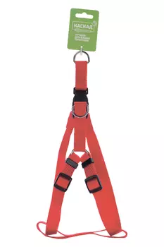 Шлейка нейлон 20 мм красная обхват шеи/груди 40-70 см