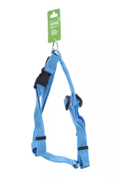 Шлейка нейлон Премиум светоотражающая 20мм обх шеи 30-50 груди 40-70см синяя