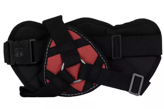 Шлейка нейлоновая с грудью, фаст с блокировкой, красная размер M шея 60-70 см, грудь 70-90