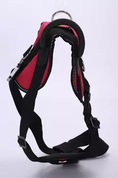Шлейка нейлоновая с грудью, фаст с блокировкой, красная размер L шея 60-80 см, грудь 80-110