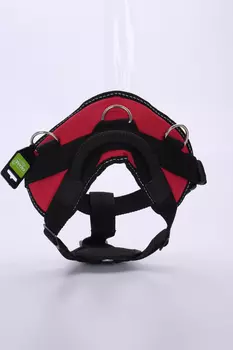 Шлейка нейлоновая с грудью, фаст с блокировкой, красная размер S шея 55-65 см, грудь 55-70