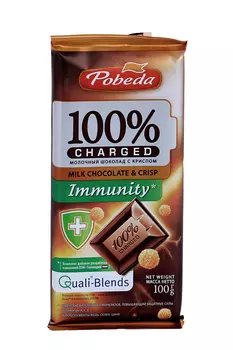 Шоколад Чаржед Иммунити молочный с криспом, 100 г