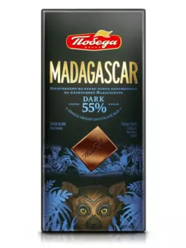Шоколад Мадагаскар 55% какао горький, 90 г, Победа