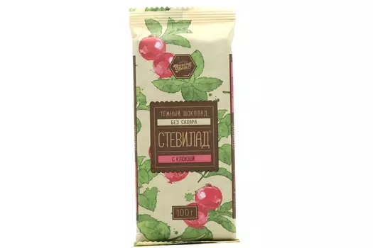 Шоколад темный Стевилад с клюквой, 100 г