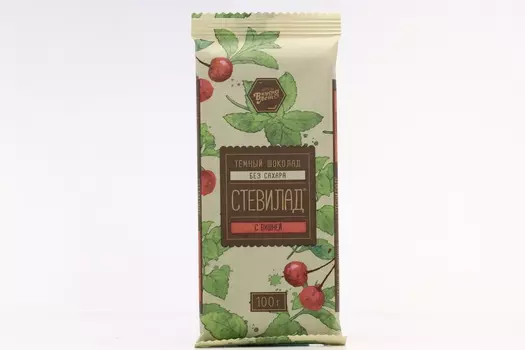 Шоколад темный Стевилад с вишней, 100 г