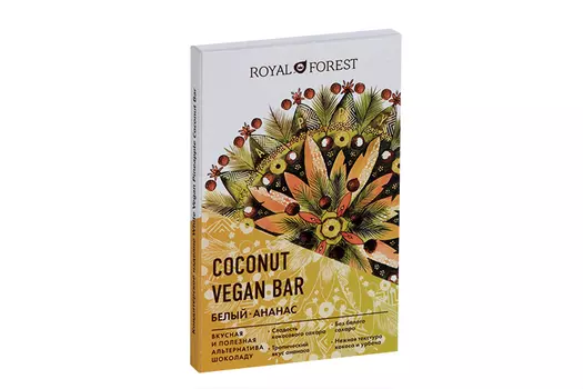 Шоколад White Vegan Pineapple Coconut Bar, 50 г