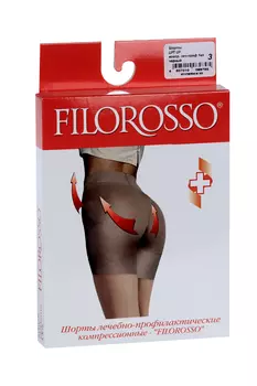 Шорты FILOROSSO LIFT UP 1 класс компр черный р 3