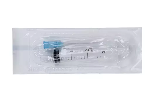 Шприц Луер 2А трехдетальный с иглой 0.6х30, 2 мл