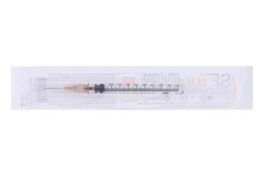 Шприц SFTrio Луер инсулиновый 26 Gx1/2"(0,45x12 мм) , 1 мл