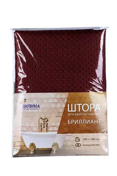 Штора д/ванной комнаты Бриллиант 180х180 см полиэстер цвет бордовый
