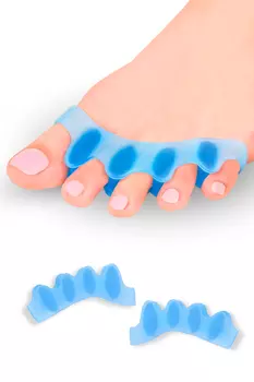 Силиконовые разделители для пальцев ног INNORTO, межпальцевые перегородки ортопедические, 1 пара, цвет голубой