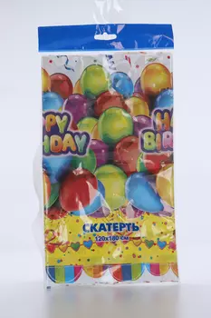 Скатерть Интерпак «День рождения», 120х180 см, 35 мкм