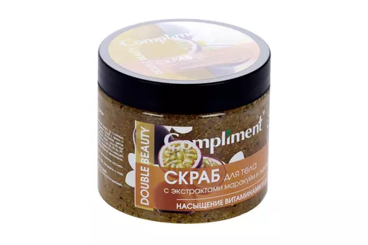 Скраб Compliment Double Beauty д/тела насыщение витаминами и детокс, 400 мл